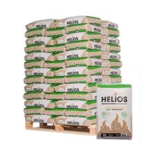 Laden Sie das Bild in den Galerie-Viewer, HELIOS Holzpellets DIN Plus / EN Plus A1 – 975 kg Palette (65 x 15 kg) Premium Nadelholz Pellets