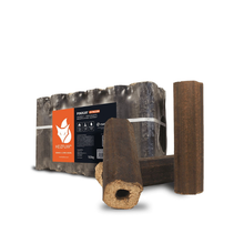 Laden Sie das Bild in den Galerie-Viewer, Heizfuxx PiniKay Quadro Hartholzbriketts – 960 kg Palette (96 x 10 kg) Hochverdichtete Vierkant Holzbriketts für Kamin &amp; Ofen