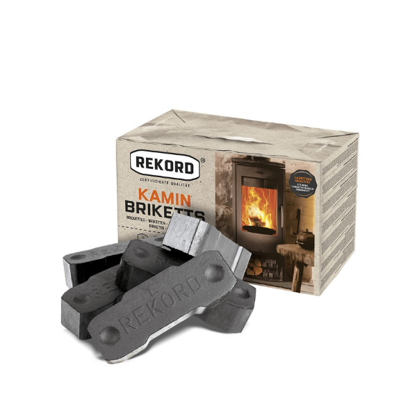 Rekord Braunkohlebriketts – 900 kg Palette (90 x 10 kg) Klassische Kamin- & Ofenbriketts