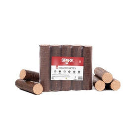 Spark Hartholzbriketts Buche Rund – 960 kg Palette (96 x 10 kg) Premium Holzbriketts für Kamin & Ofen