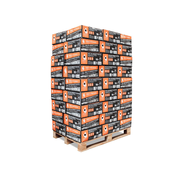 Heizfuxx BBQ Buchenholzbriketts – 972 kg Palette (54 x 18 kg) Premium Buchenbriketts für Grill & Feuerstelle