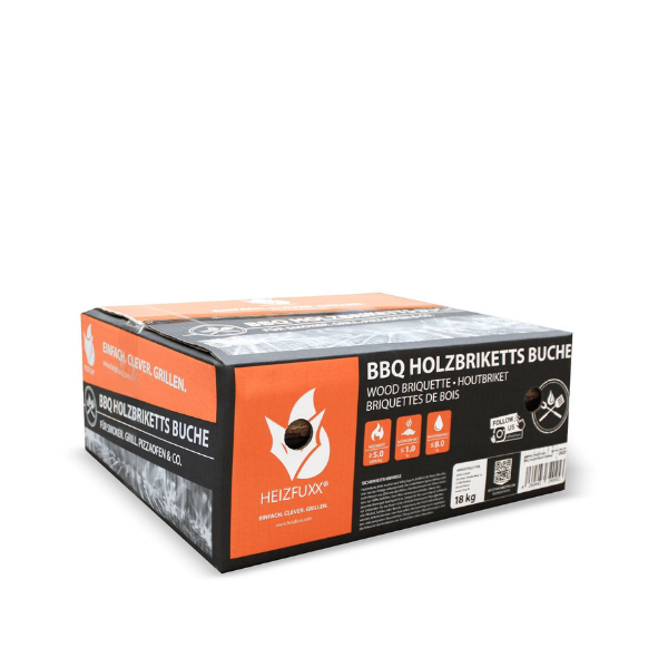 Heizfuxx BBQ Buchenholzbriketts – 972 kg Palette (54 x 18 kg) Premium Buchenbriketts für Grill & Feuerstelle